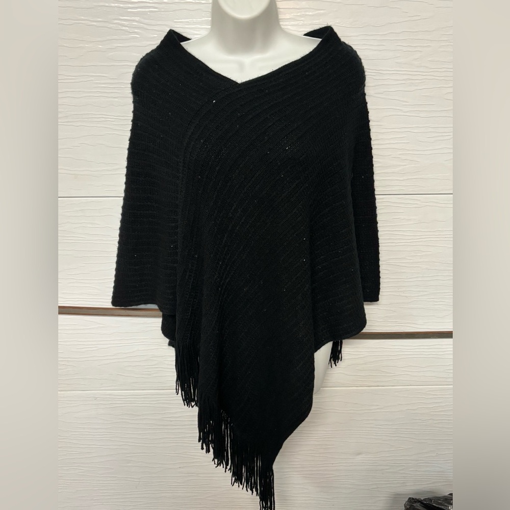Like new Black Knit Poncho one size
